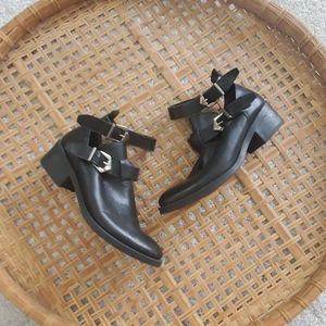 H&M Leather Cutaway Booties
